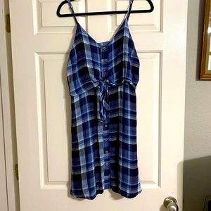 Blue and black Plaid Dress size L